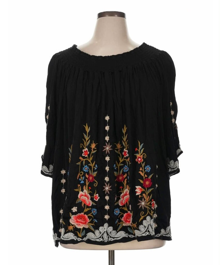 Johnny Was Smocked Floral Blouse - Size Small