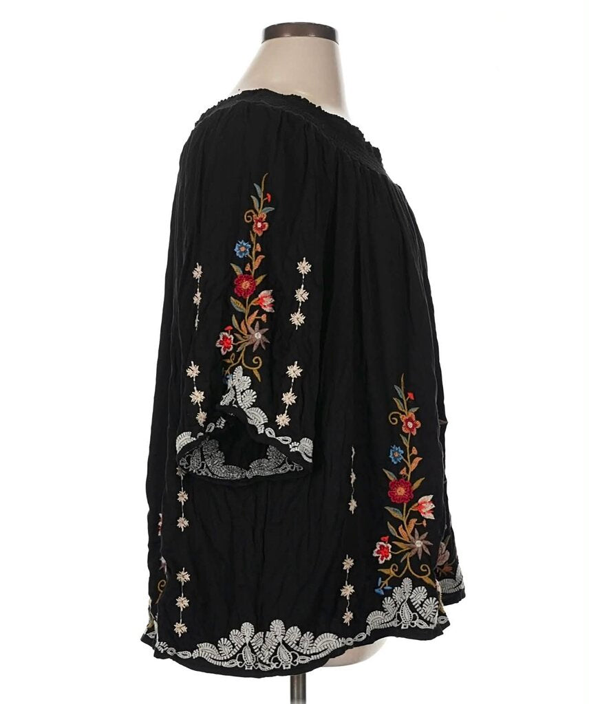 Johnny Was Smocked Floral Blouse - Size Small
