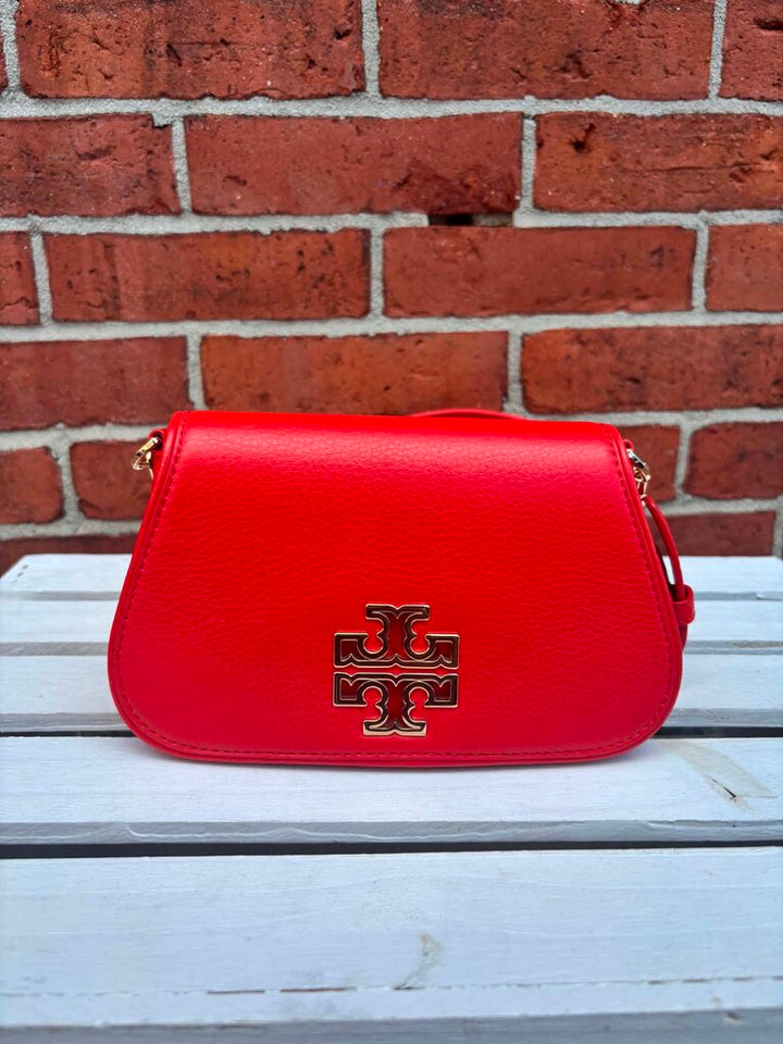 Tory Burch Britten Convertible Crossbody Clutch In Red