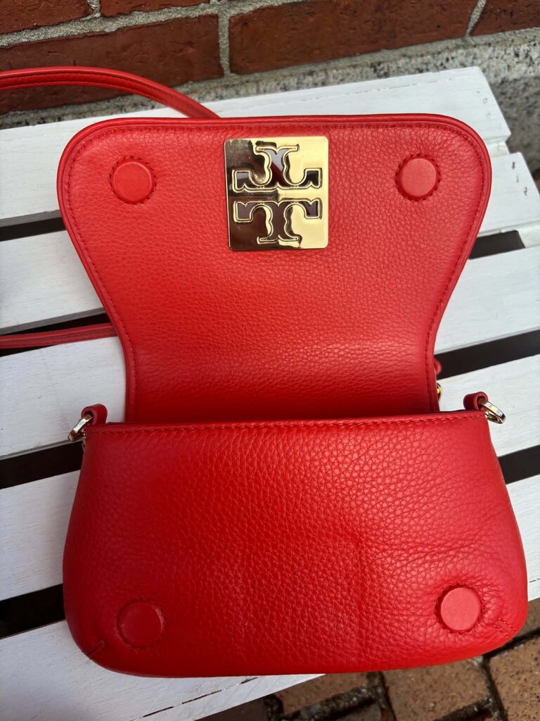 Tory Burch Britten Convertible Crossbody Clutch In Red