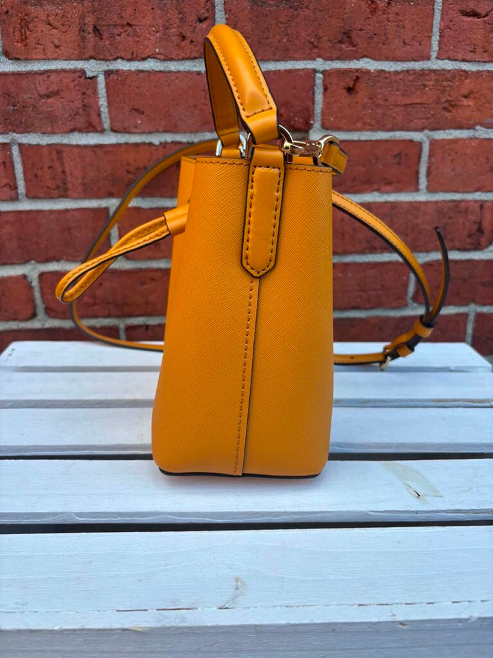 Michael Kors Suri Small Bucket Crossbody In Yellow