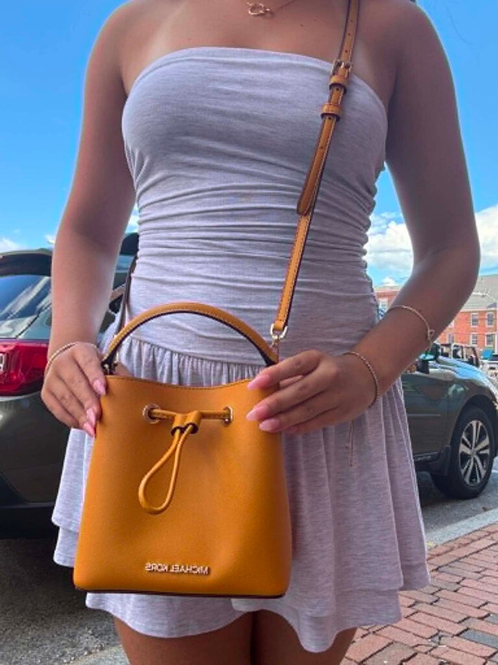 Michael Kors Suri Small Bucket Crossbody In Yellow