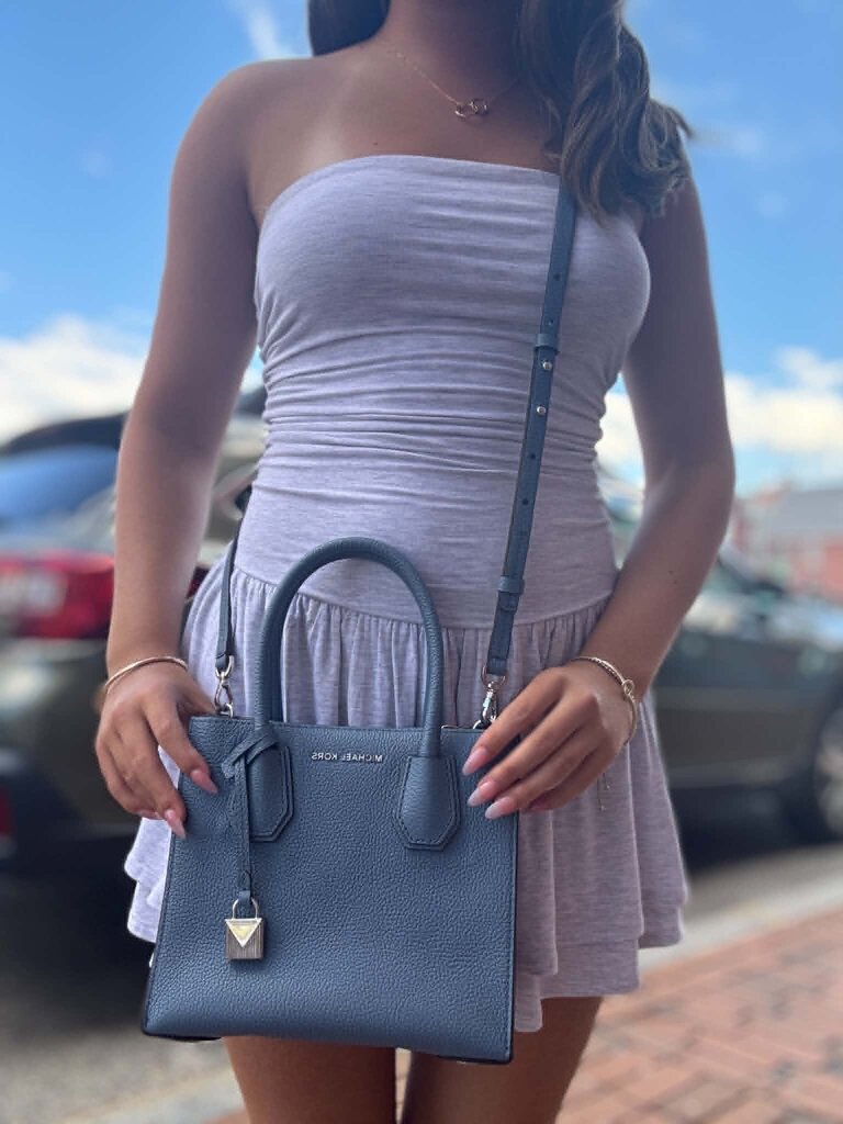 Michael Kors Mercer Messenger Crossbody In Blue