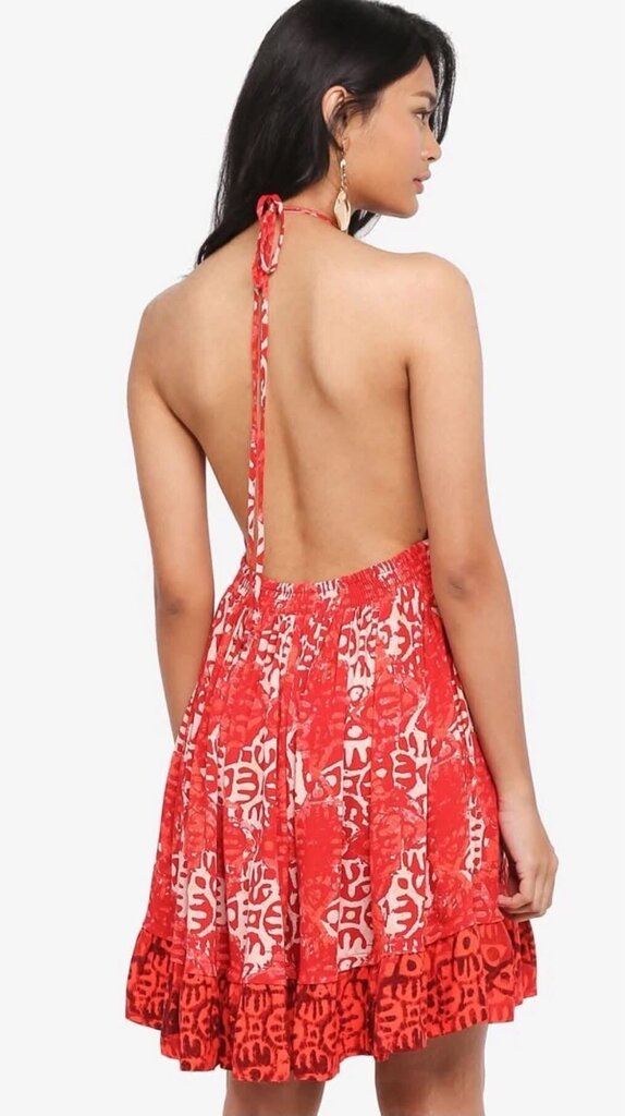 Free People Womens Beach Day Mini Dress - Red