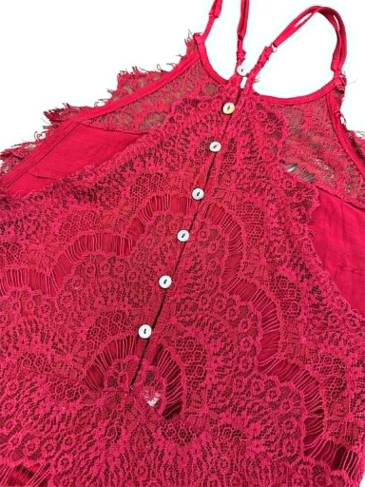 Intimately Free People She Got It Red Lace Dress - Size Large