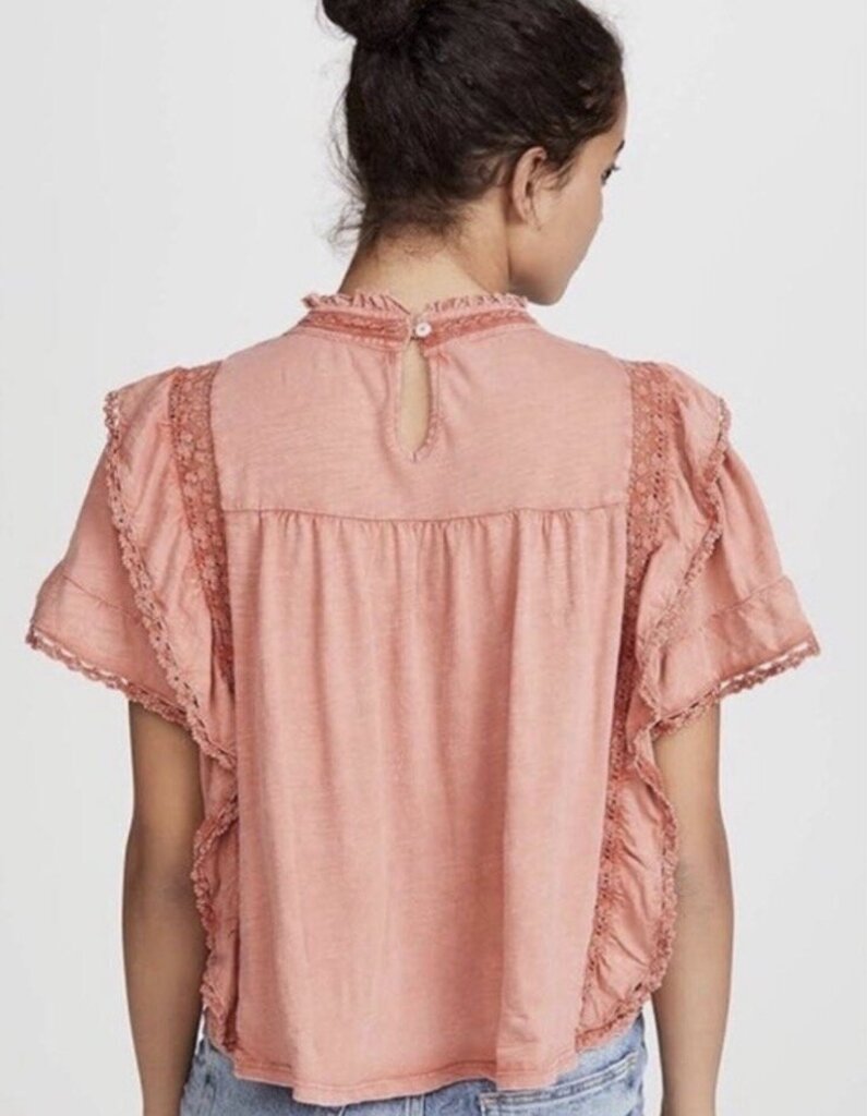 Free People Le Femme Embroidered Top - Size Medium