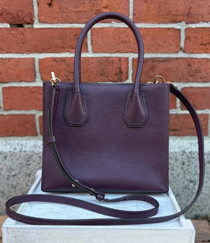 Michael Kors Mercer Crossbody Satchel in Plum - (Retails $228)