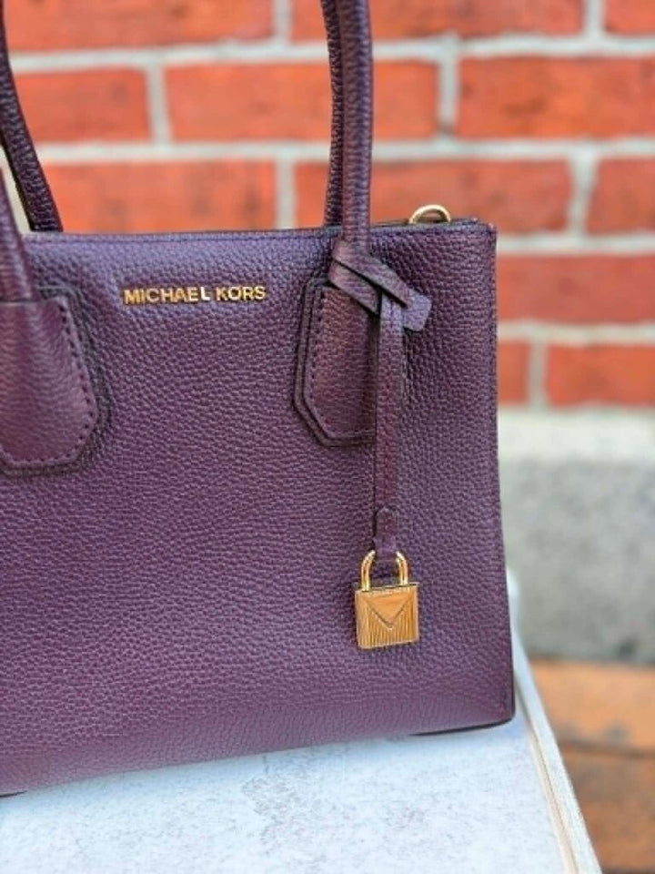 Michael Kors Mercer Crossbody Satchel in Plum - (Retails $228)