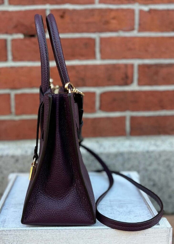 Michael Kors Mercer Crossbody Satchel in Plum - (Retails $228)