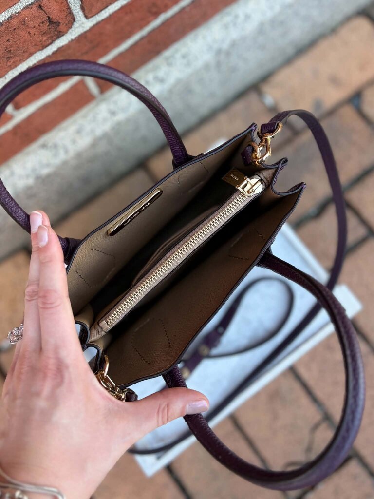 Michael Kors Mercer Crossbody Satchel in Plum - (Retails $228)