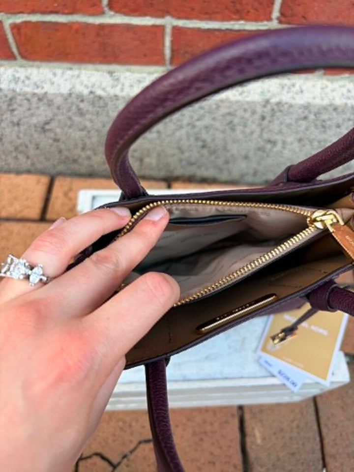 Michael Kors Mercer Crossbody Satchel in Plum - (Retails $228)