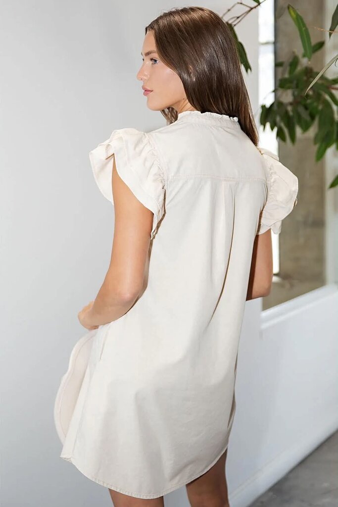 ee:some NWT Snow Washed Button Down Mini Dress - Size Medium