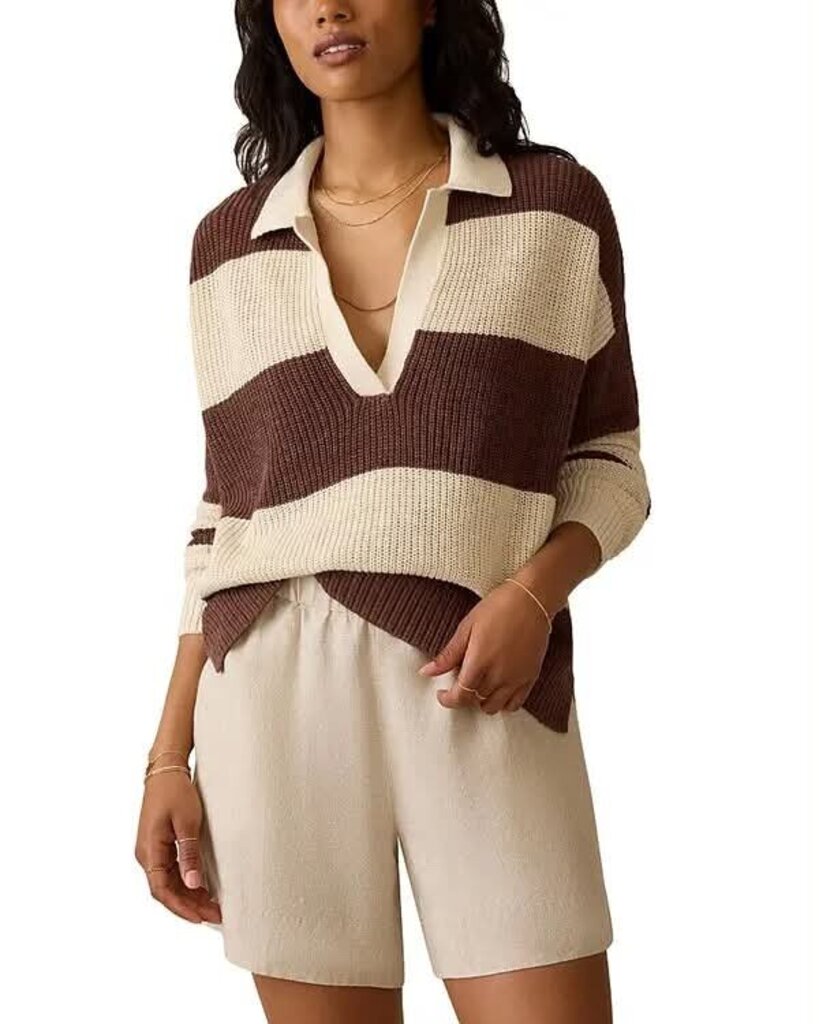 Faherty Striped Polo Sweater - Size Small (retails for $168)