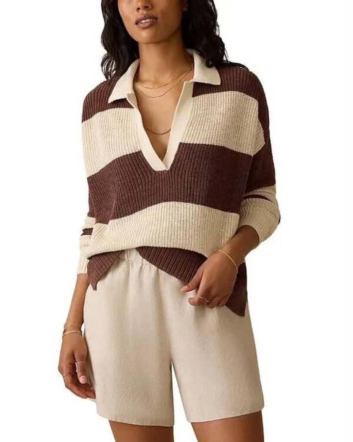 Faherty Striped Polo Sweater - Size Small (retails for $168)