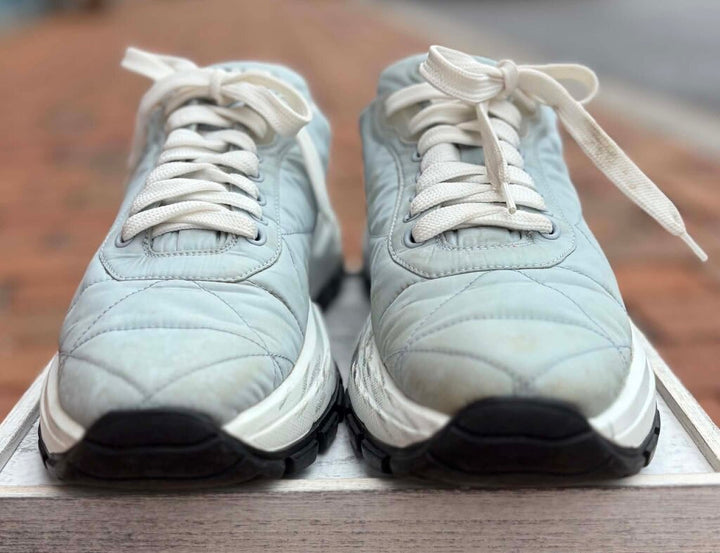 Prada Platform Allacciate Triangle Nylon Platform Sneakers - Size 36.5