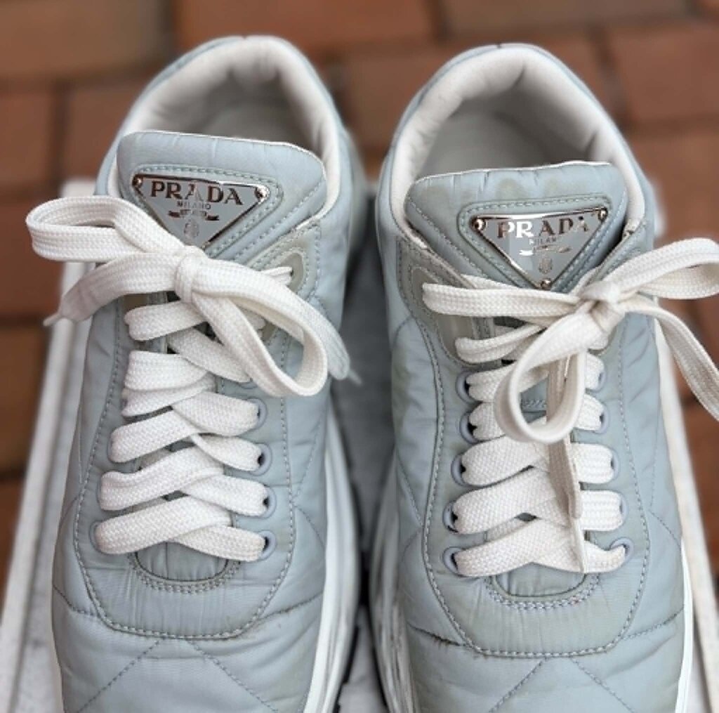 Prada Platform Allacciate Triangle Nylon Platform Sneakers - Size 36.5