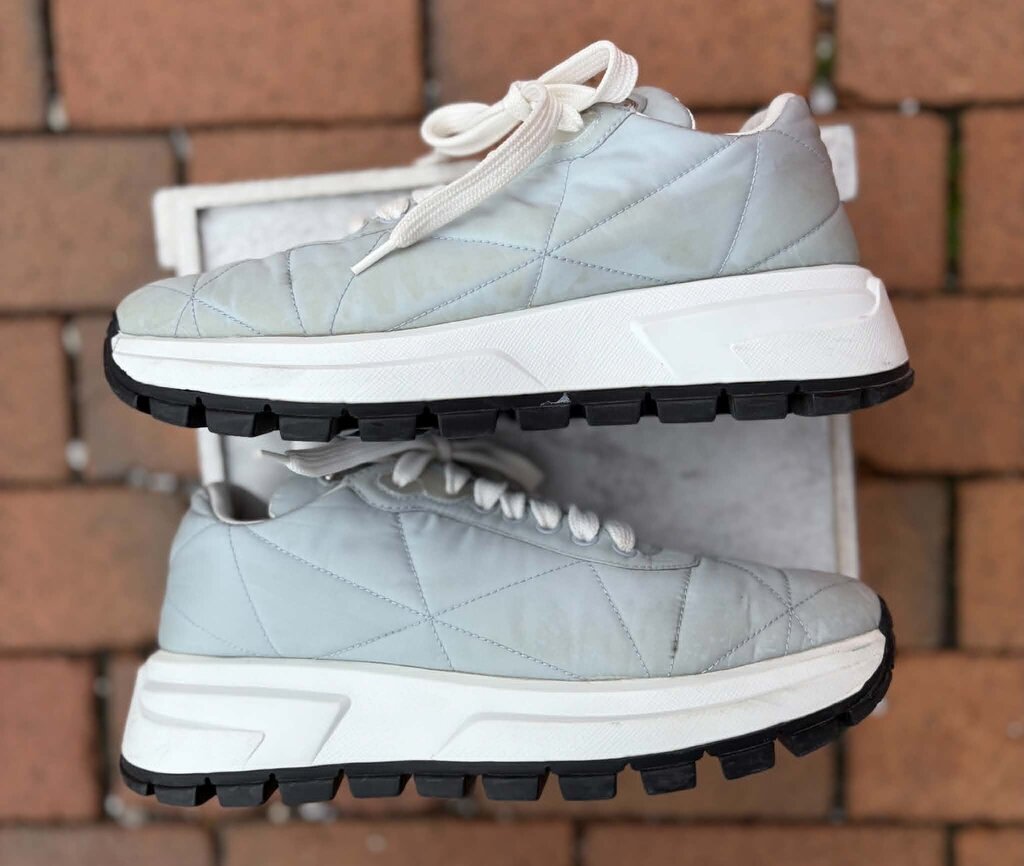 Prada Platform Allacciate Triangle Nylon Platform Sneakers - Size 36.5