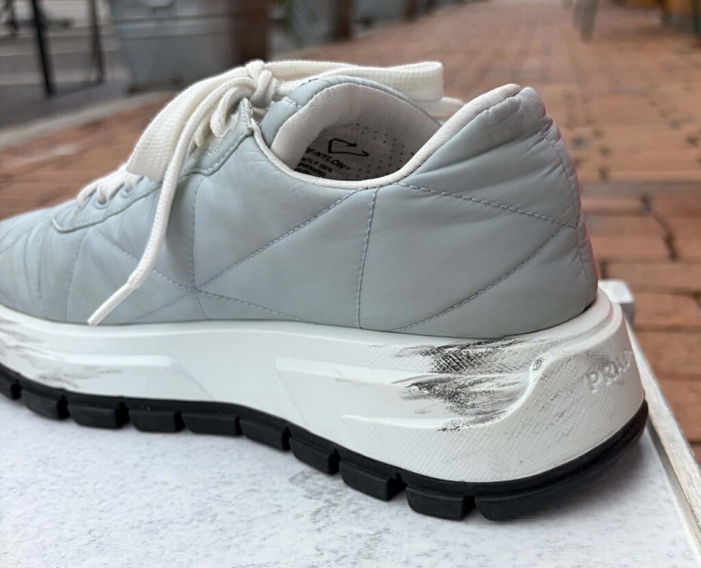 Prada Platform Allacciate Triangle Nylon Platform Sneakers - Size 36.5