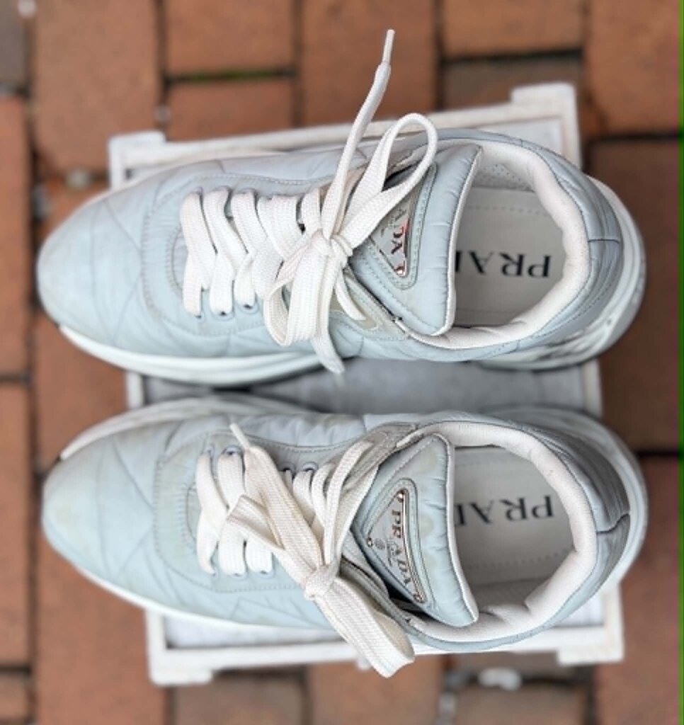 Prada Platform Allacciate Triangle Nylon Platform Sneakers - Size 36.5