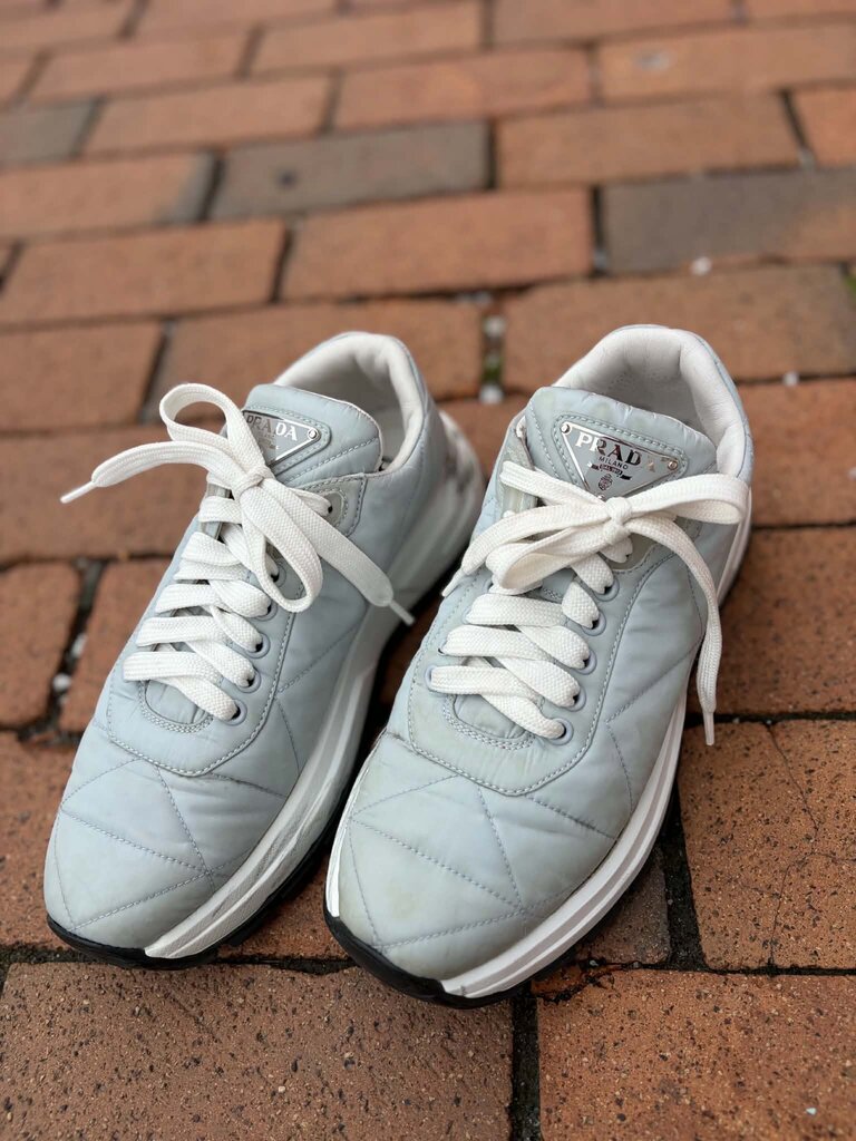 Prada Platform Allacciate Triangle Nylon Platform Sneakers - Size 36.5