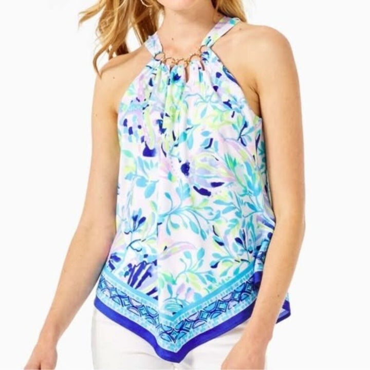 Lilly Pulitzer Julien Halter in Resort White Shell Beach NWT - Size Large
