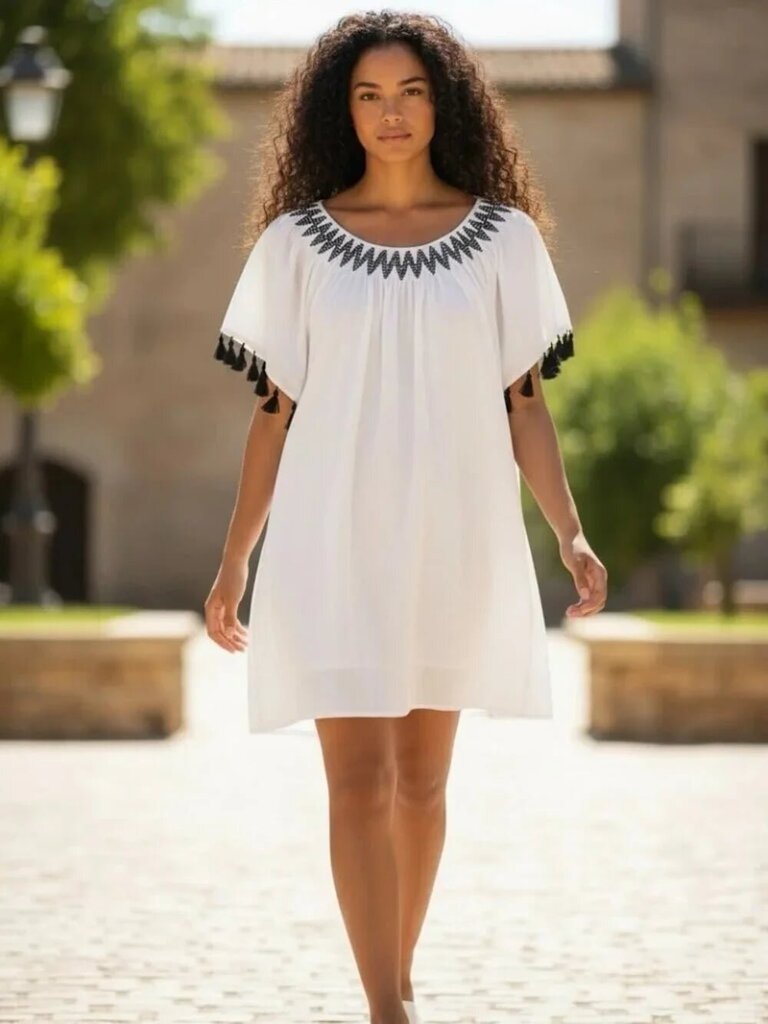 Vineyard Vines Embroidered Smoked Tassels Dress