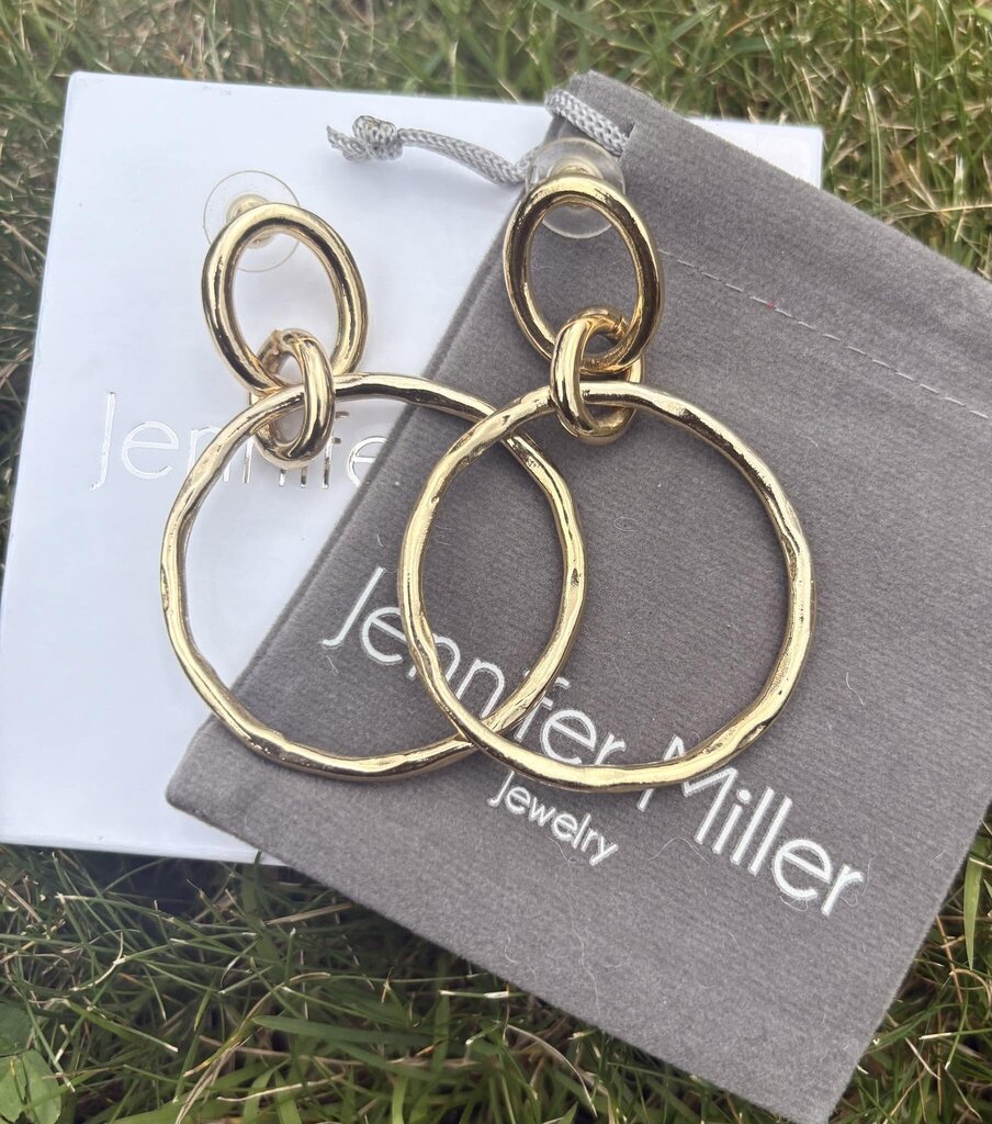 Jennifer Miller Gold Circle Drop Earrings
