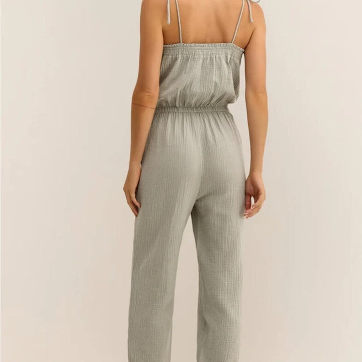 Z Supply Kiara Gauze Jumpsuit In Green - Size Small
