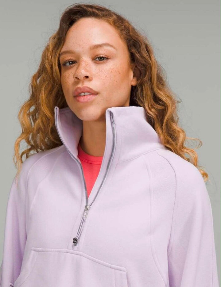 Lululemon Scuba Oversized Funnel Neck Half Zip in Lavender Dew - Size M/L