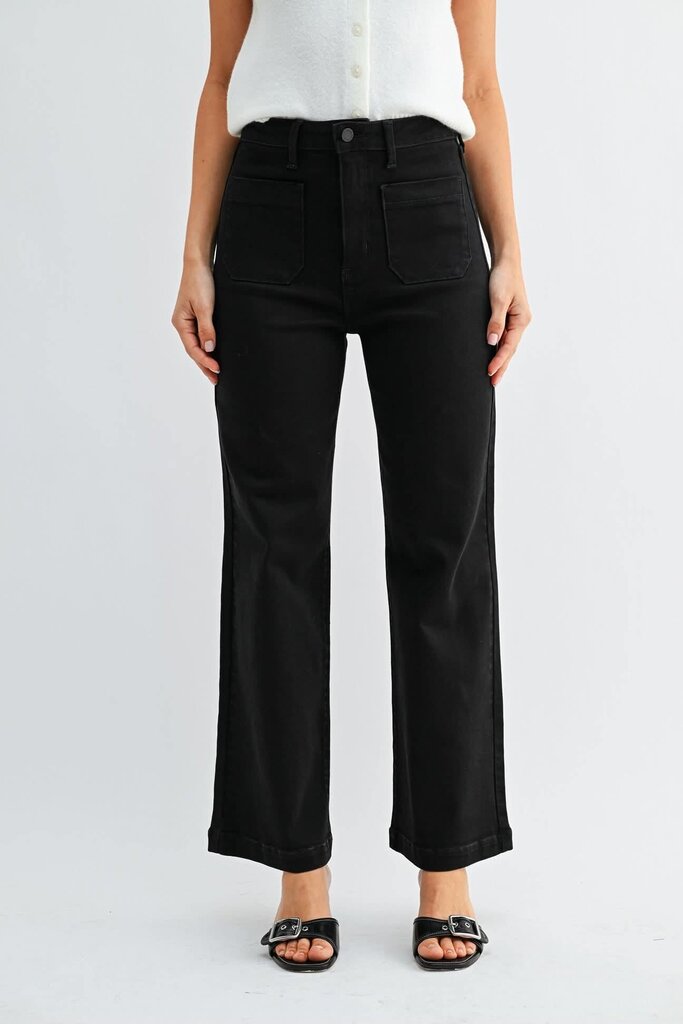 Just Black Denim The Sailor Pocket Wide Leg Jeans - Size 28