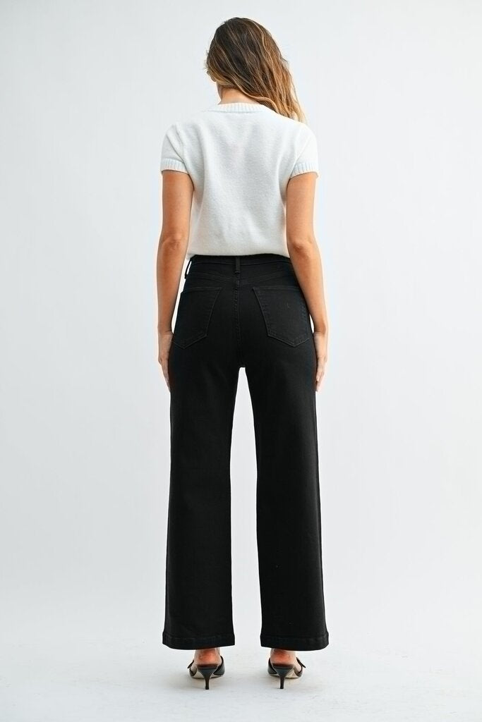 Just Black Denim The Sailor Pocket Wide Leg Jeans - Size 28