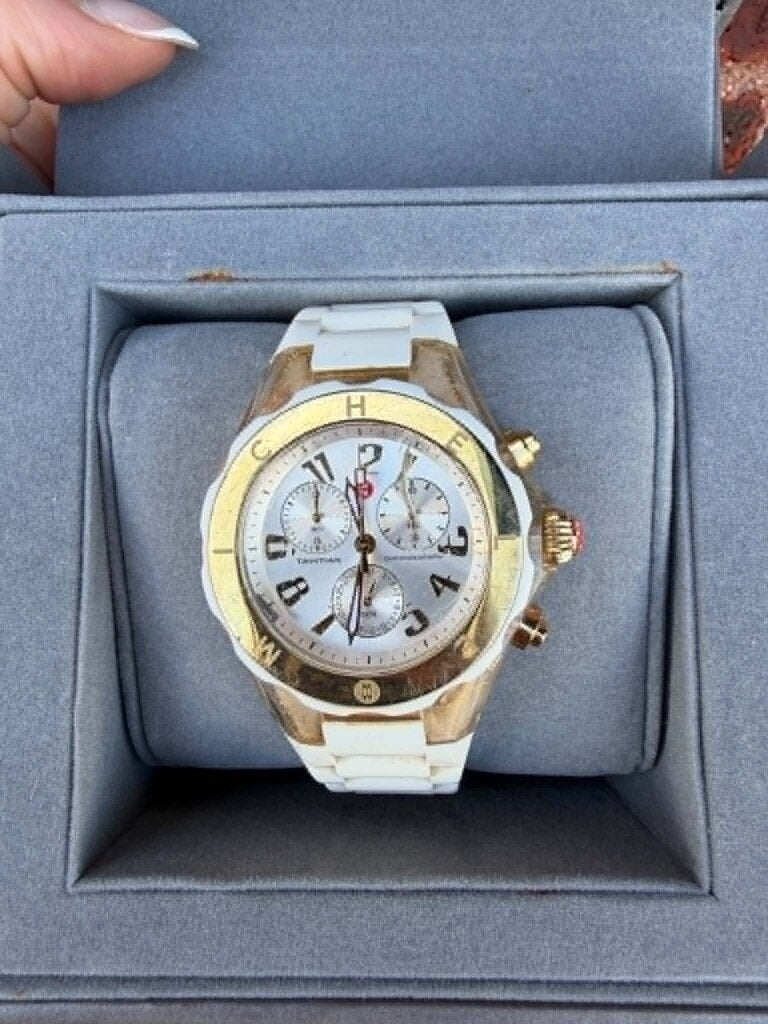 Michele Tahitian Jelly Bean Watch- White (Org. retail $345)