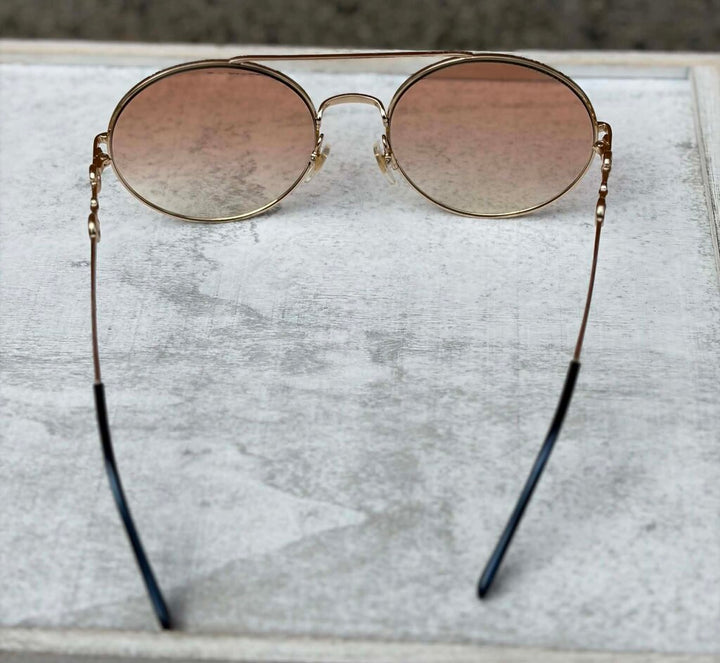 Gucci Round Horsebit Sunnies in Gold (w/ case)