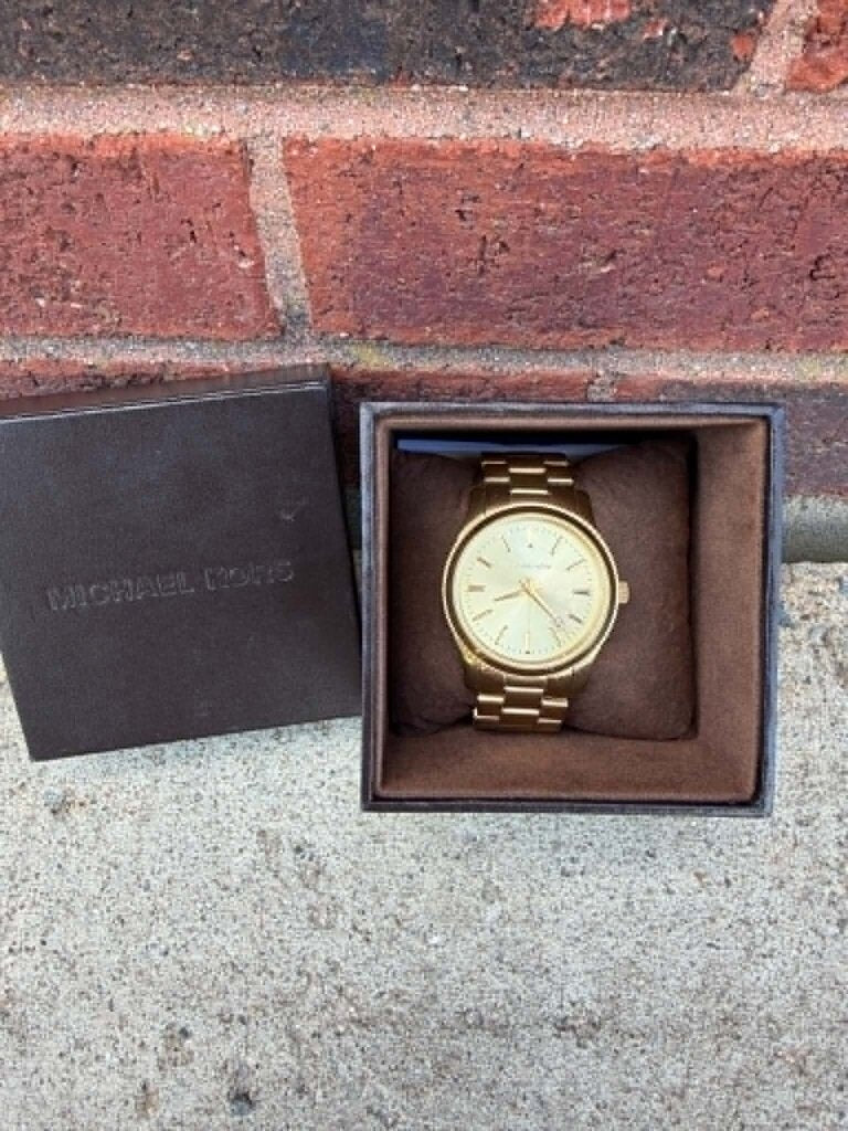 Michael Kors Slim Runway Gold-Tone Stainless Steel Watch (Org. Retail $225)