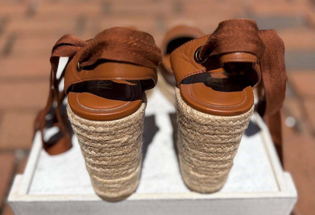 Zara Espadrilles Tie Up Wedges - Size 39