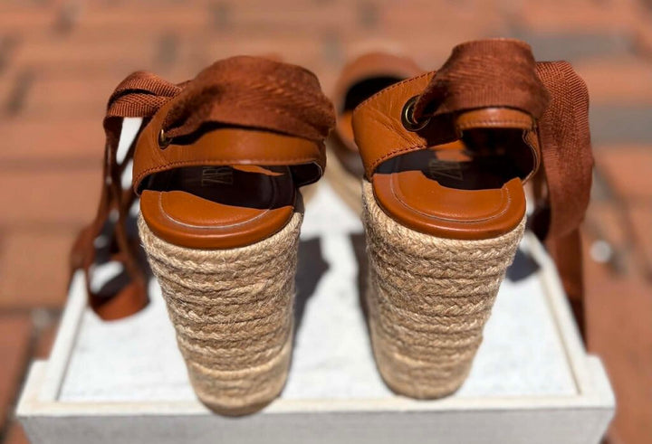 Zara Espadrilles Tie Up Wedges - Size 39
