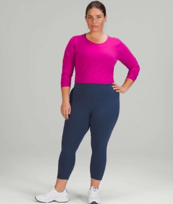 Lululemon Wunder Train High-Rise Crop 23" in Mineral Blue - Size 16