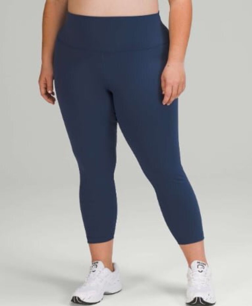 Lululemon Wunder Train High-Rise Crop 23" in Mineral Blue - Size 16