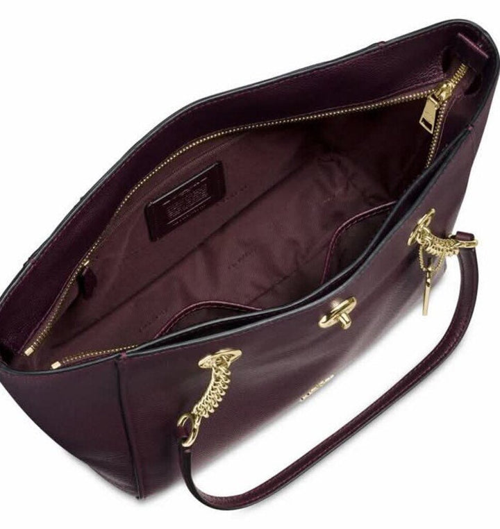 Coach Turnlock Tote in Oxblood