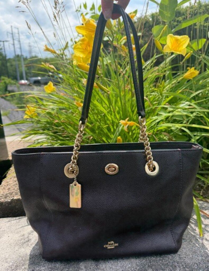 Coach Turnlock Tote in Oxblood
