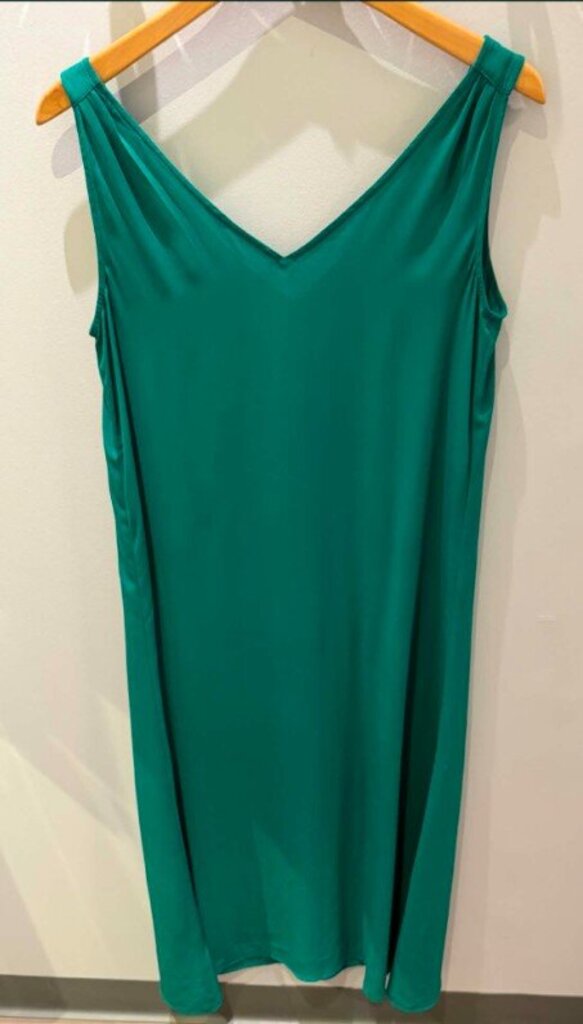 J. Crew Maxi Satin Slip Dress in Emerald- Size XS