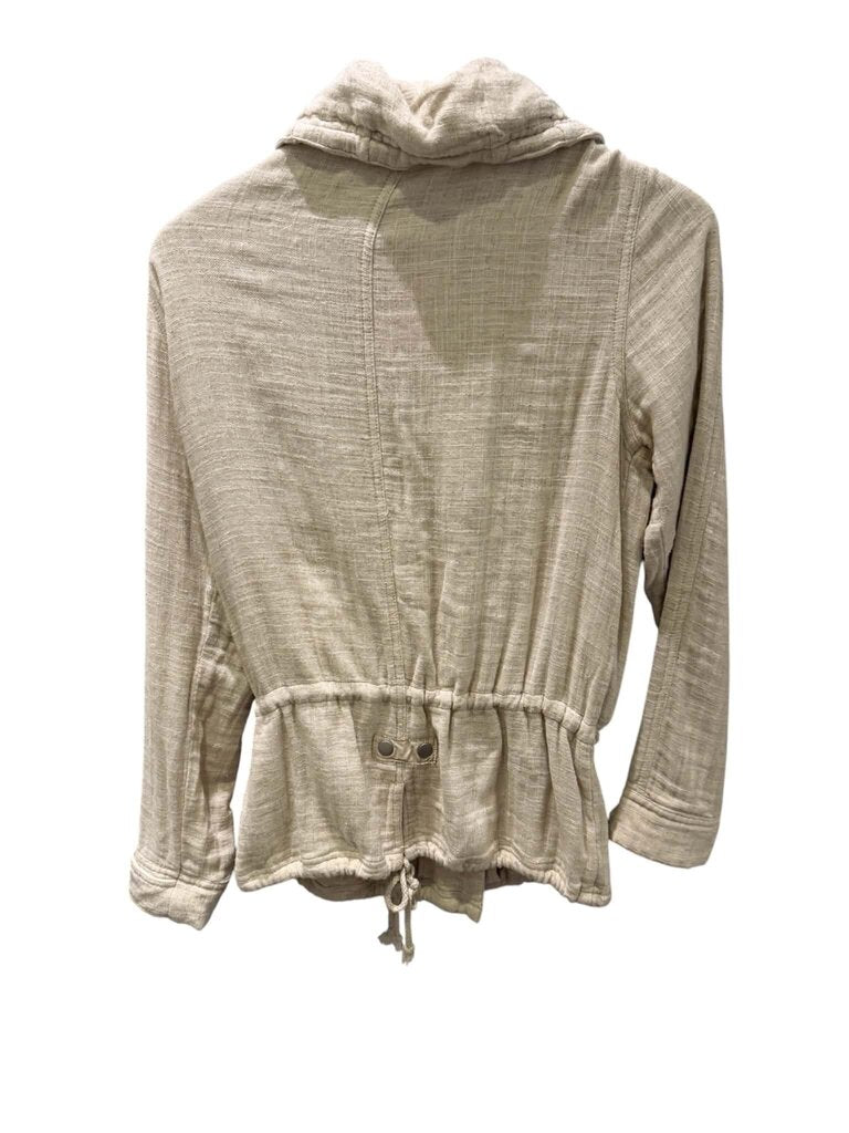 Rag Poets Linen Blend Jacket in Beige- Size Small