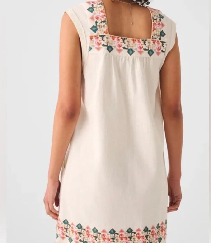 Faherty NWT Hailee Embordered Dress In White - Size Small