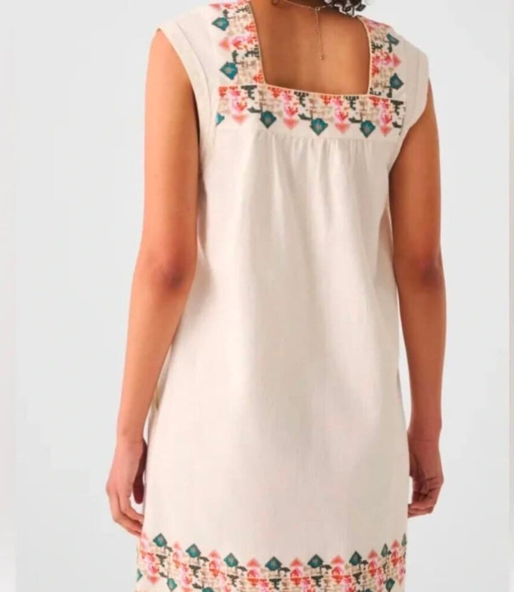 Faherty NWT Hailee Embordered Dress In White - Size Small