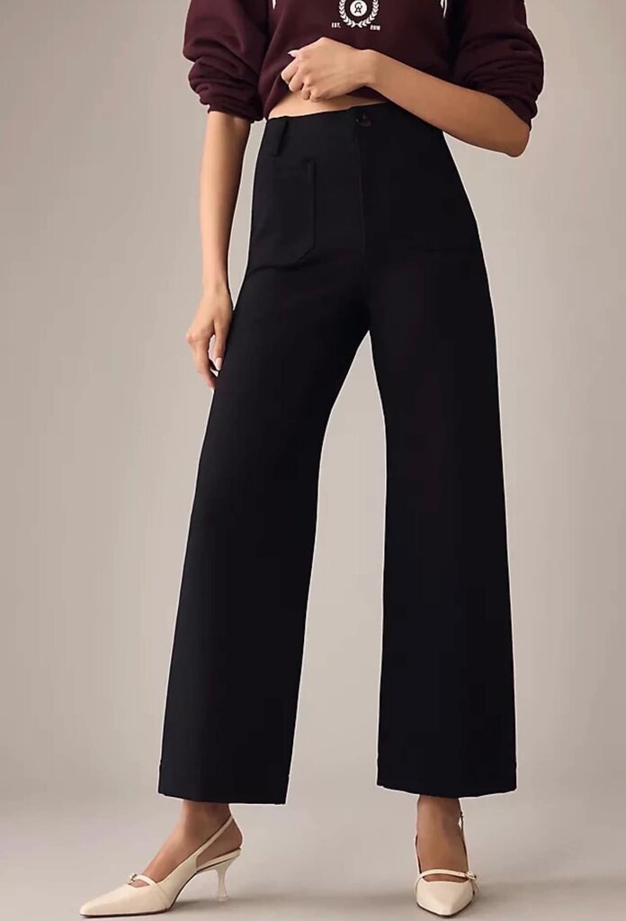 Maeve The Collette Knit Crop Wide Leg Pants - Size 28
