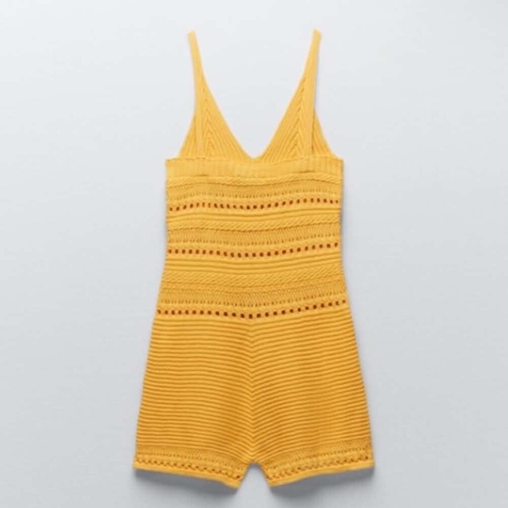 Zara Crochet Romper In Yellow - Size Small