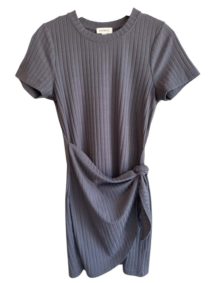 Evereve Ribbed Tie-Waist Mini Dress