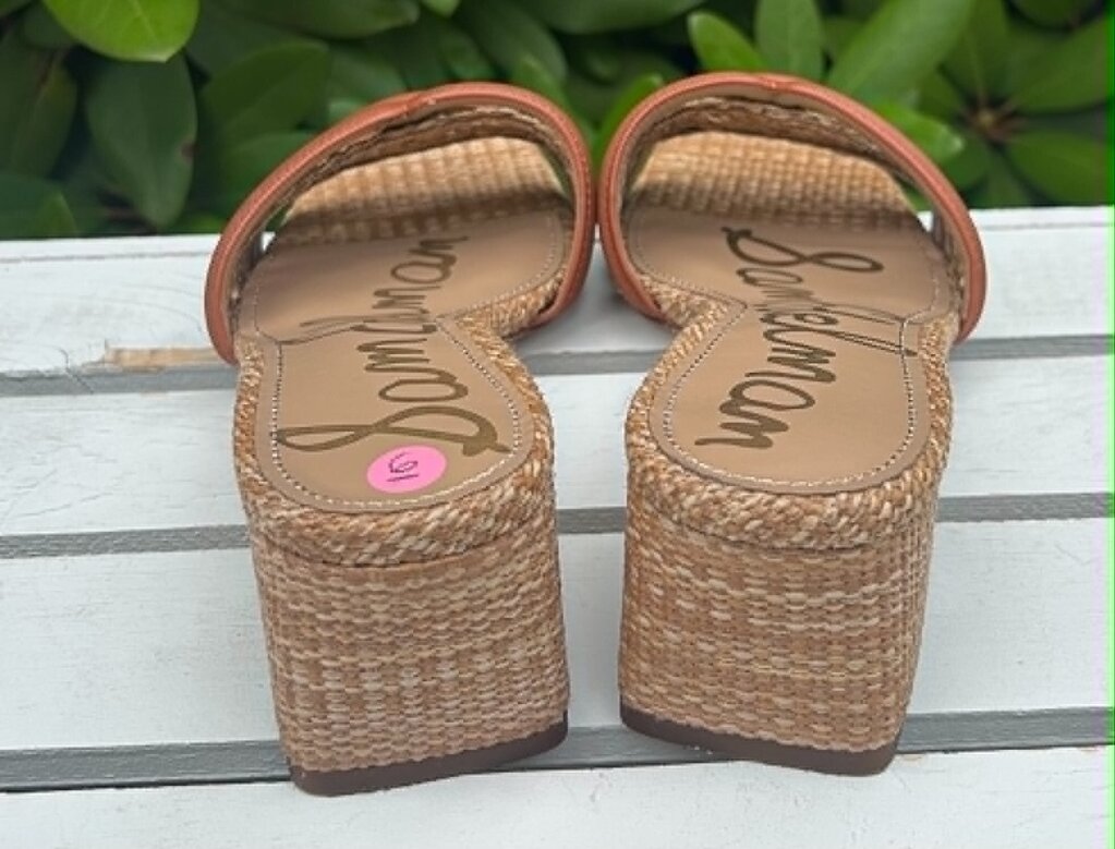Sam Edelman Waylon Weave Block-Heel Sandals - Size 6
