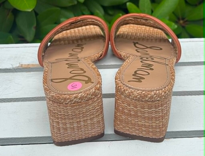 Sam Edelman Waylon Weave Block-Heel Sandals - Size 6