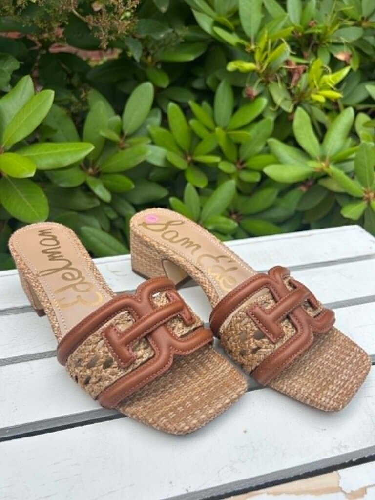 Sam Edelman Waylon Weave Block-Heel Sandals - Size 6